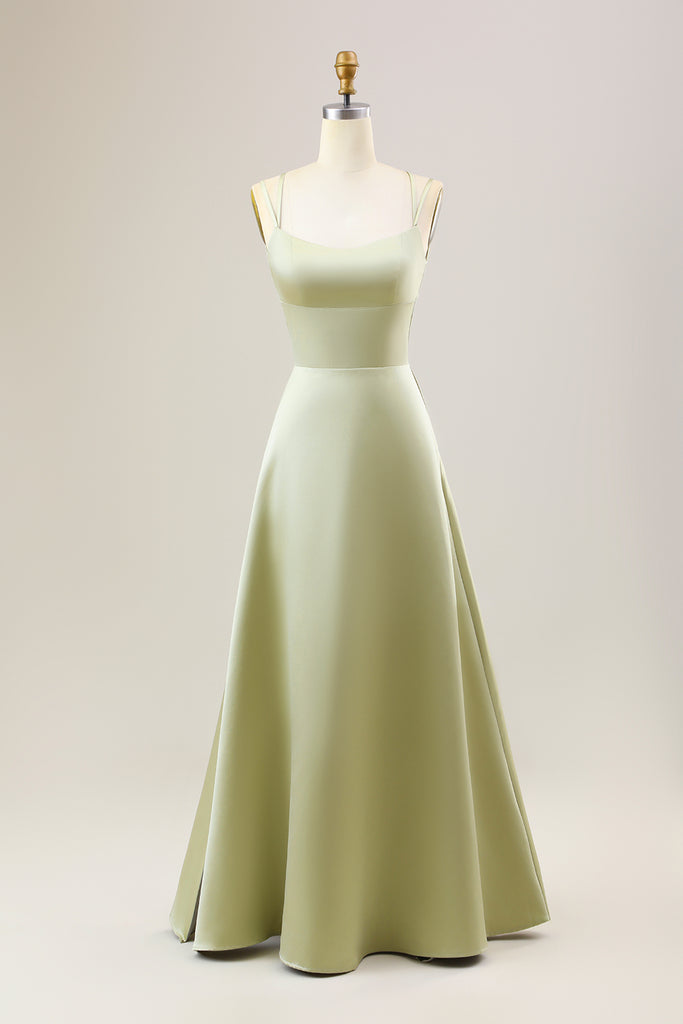 Dusty Sage Mermaid Strapless Stretch Satin Convertible Dress