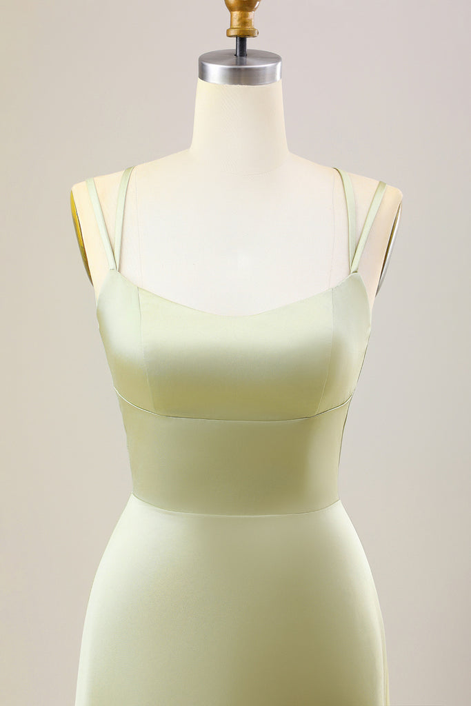 Double Spaghetti Straps Floor-length Bridesmaid Dresses Dusty Sage
