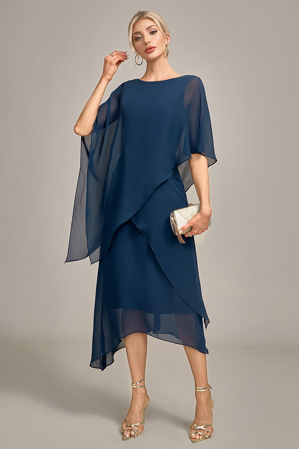 a line scoop neck chiffon dress Chiffon A Line Scoop Neck Light BlueTiered Prom Dresses