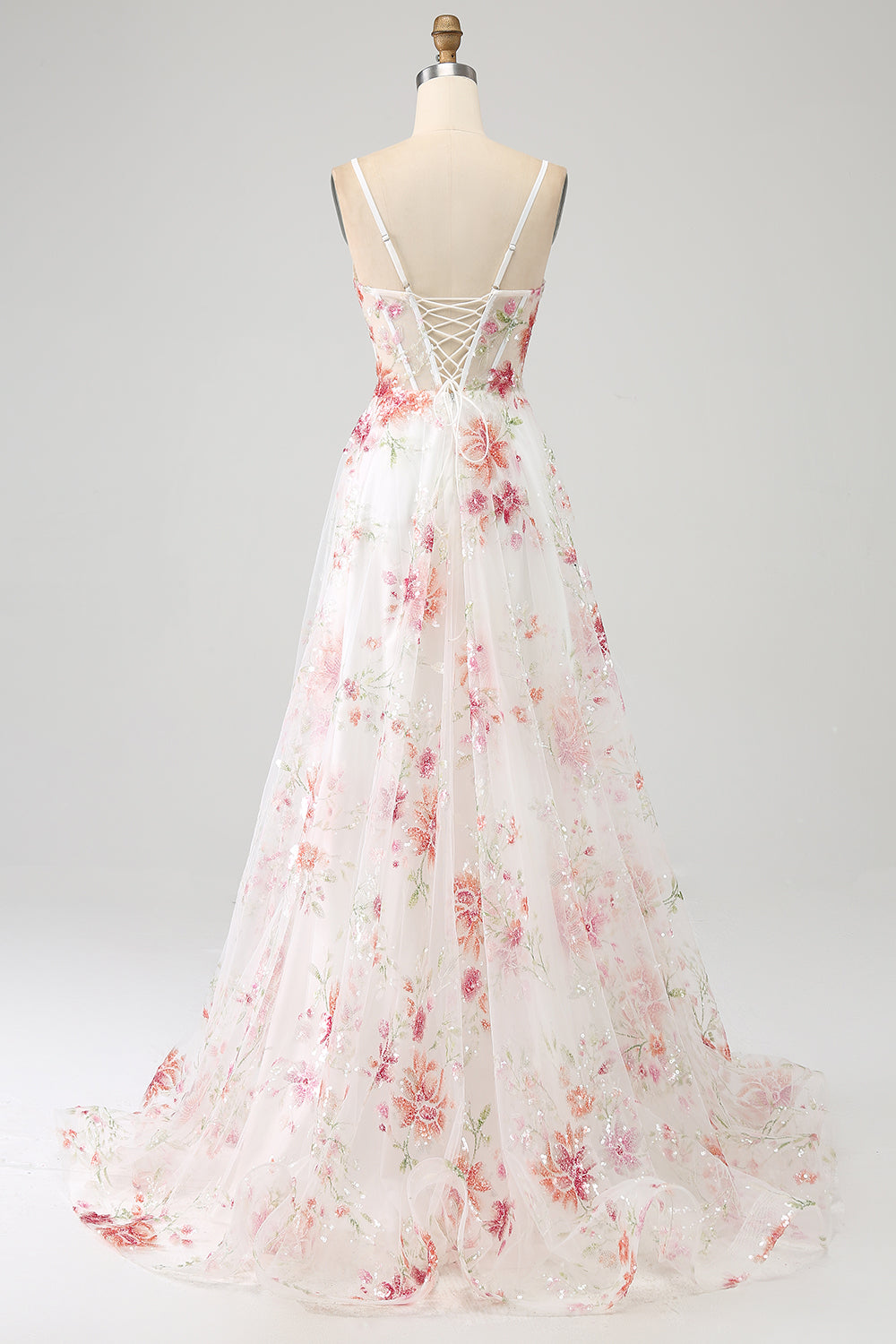 Zapaka Women Ivory Flower Prom Dress with Slit A Line Sweetheart Embroidered Corset Long Wedding Dress, Ivory / US16W Zapaka Women Ivory Flower Prom Dress with Slit A Line Sweetheart Embroidered Corset Long Wedding Dress, Ivory / US16W