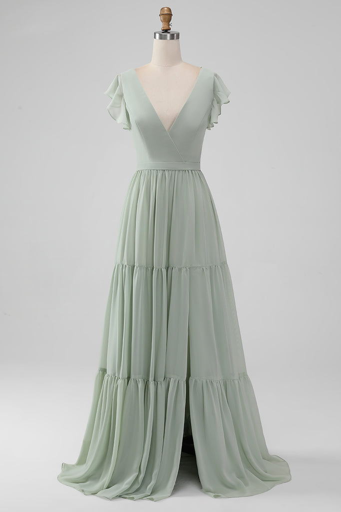 Matcha A-Line Long Sleeve Stretch Satin Dress main image 0