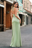 Mermaid Halter Dark Green Bridesmaid Dress