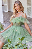 Lavender Off the Shoulder Corset Homecoming Dress with Ruffles