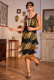 Golden Fringes Flapper Great Gatsby Dress with Sequins