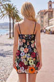 Black Spaghetti Straps Sheath Homecoming Dress with 3D Flowers