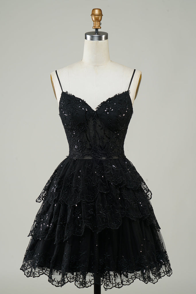 Sparkly Fuchsia Beaded Corset Spaghetti Straps Tight Homecoming Dress main image 1