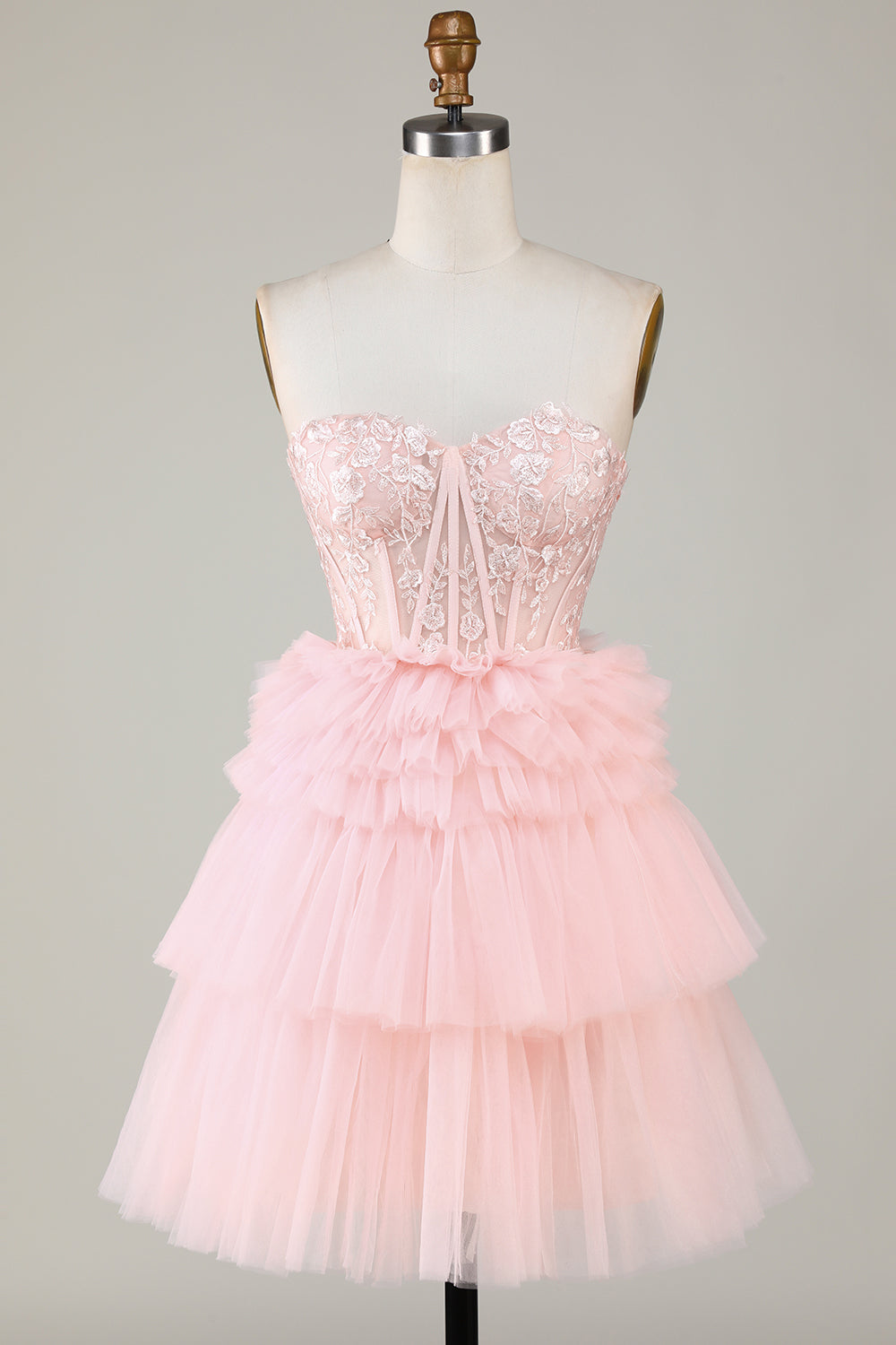 Trendy A-Line Sweetheart Pink Short Homecoming Dress with Ruffles