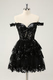 Sparkly Red Corset Tiered Lace A-Line Short Homecoming Dress