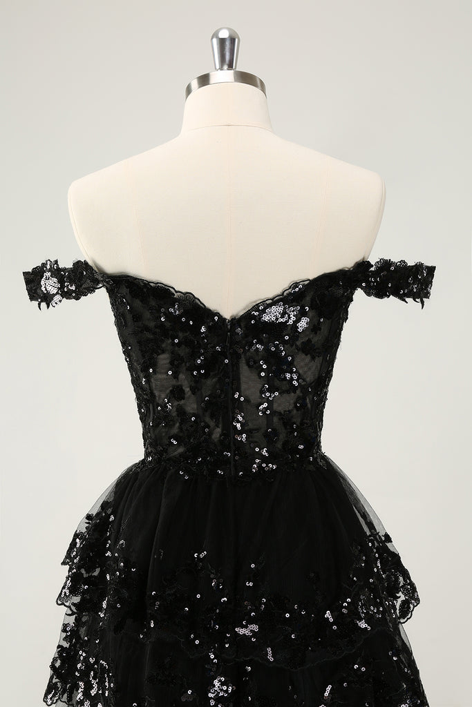sparkly black tie dress