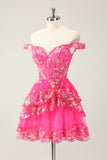 Sparkly Blue Corset Tiered Lace A-Line Short Homecoming Dress