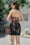 Sweetheart Black Homecoming Dress with Appliques