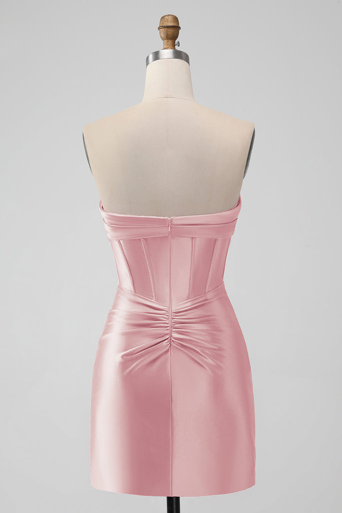 Fuchsia Short Sheath Sequin Corset Mini Party Dresses main image 1
