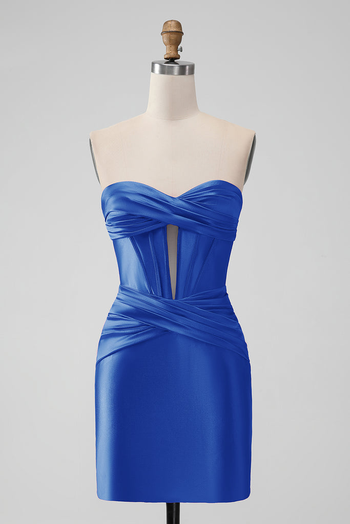 Open Back Bodycon Formal Dress with Train Fuchsia main image 1