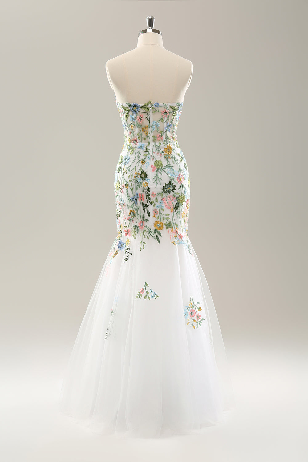 ZAPAKA Women White Mermaid Long Bridal Dress Off-the-Shoulder Flowers Corset Long Wedding Dress, White / US12 ZAPAKA Women White Mermaid Long Bridal Dress Off-the-Shoulder Flowers Corset Long Wedding Dress, White / US12