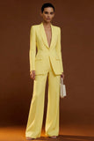 Ivory Shawl Lapel 2 Piece Single Breasted Women's Work Suits