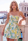 Sweetheart Pink Flower A-Line Jacquard Pearls Homecoming Dress with Bow