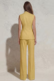 White Notched Lapel Ruched Slim Fit Long Women Suit