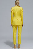 Fresh Emerald Notched Lapel 2-piece One Button Women's Work Suits