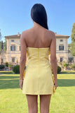 Strapless Hot Pink Bodycon Homecoming Dress with 3D Flowers