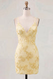 Sage Green Floral Bodycon Spaghetti Straps Homecoming Dress
