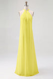 White Sheath Halter Chiffon Long Boho Beach Dress