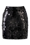 Women's Glamorous Large Sequin Mini High Waisted Sparkly Night Out Skirt