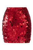 Women's Glamorous Large Sequin Mini High Waisted Sparkly Night Out Skirt