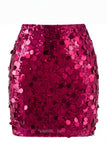 Women's Glamorous Large Sequin Mini High Waisted Sparkly Night Out Skirt