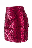 Women's Glamorous Large Sequin Mini High Waisted Sparkly Night Out Skirt