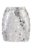 Women's Glamorous Large Sequin Mini High Waisted Sparkly Night Out Skirt