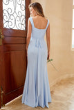 Women's Sky Blue Mermaid Bridesmaid Dress U.S. Warehouse Stock Clearance - Only $59.9