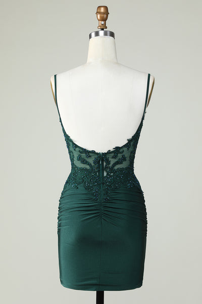 PALMA CORSET OPENBACK DRESS / DUSK GREEN