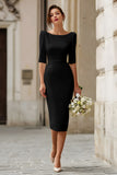 Ivory Mermaid Boat Neck Long Engagement Dress with Sleeves