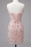 Sweetheart Ruffled Corset Bodycon Ruched Lace Up Back Homecoming Dress
