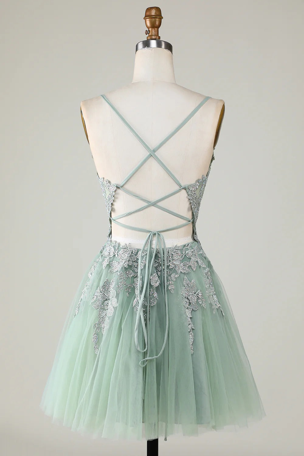homecoming dresses zapaka Zapaka Women Dark Green Short Homecoming Dress A Line Spaghetti Straps Cocktail Dress with Appliques, Green / US4