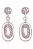 Sparkly Pink Rhinestones Prom Drop Earrings
