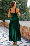 Dark Green Velvet Prom Dress