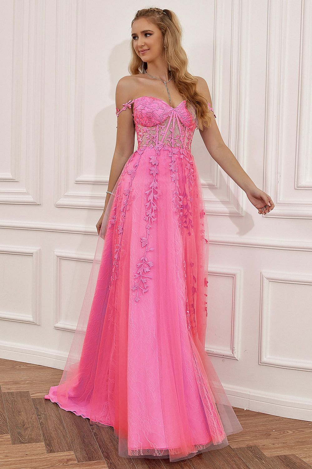 A Line Spaghetti Straps Navy Prom Dress with Appliques A Line Spaghetti Straps Navy Prom Dress with Appliques