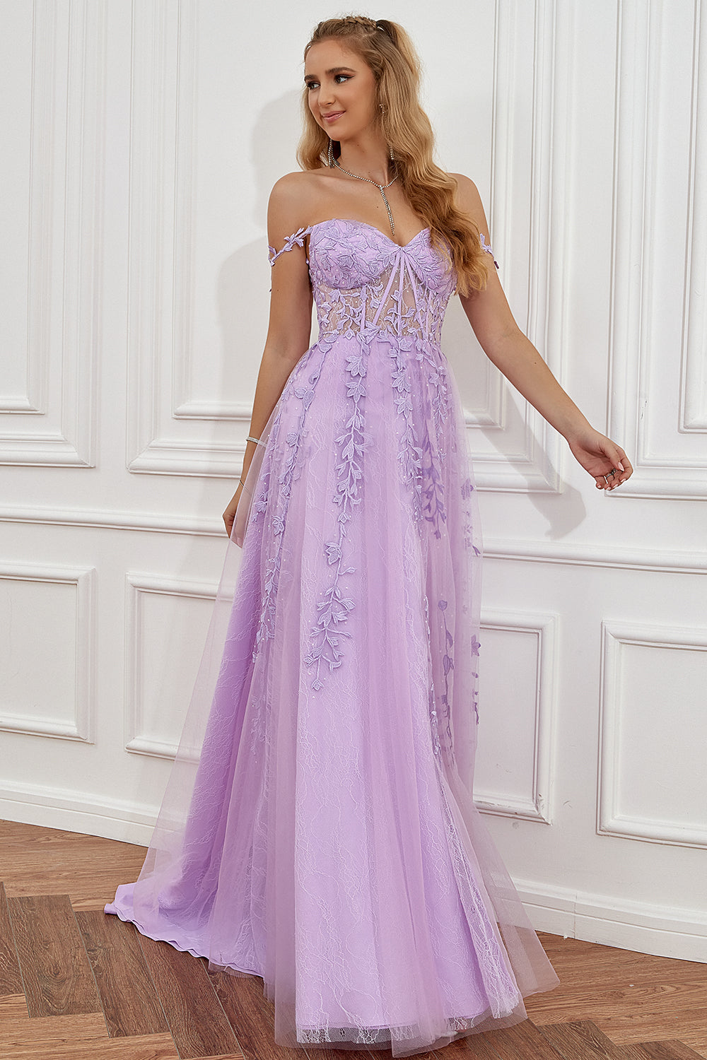 Zapaka Women Navy Prom Dress A Line Spaghetti Straps Party Dress with Appliques, Purple / US14 Zapaka Women Navy Prom Dress A Line Spaghetti Straps Party Dress with Appliques, Purple / US14