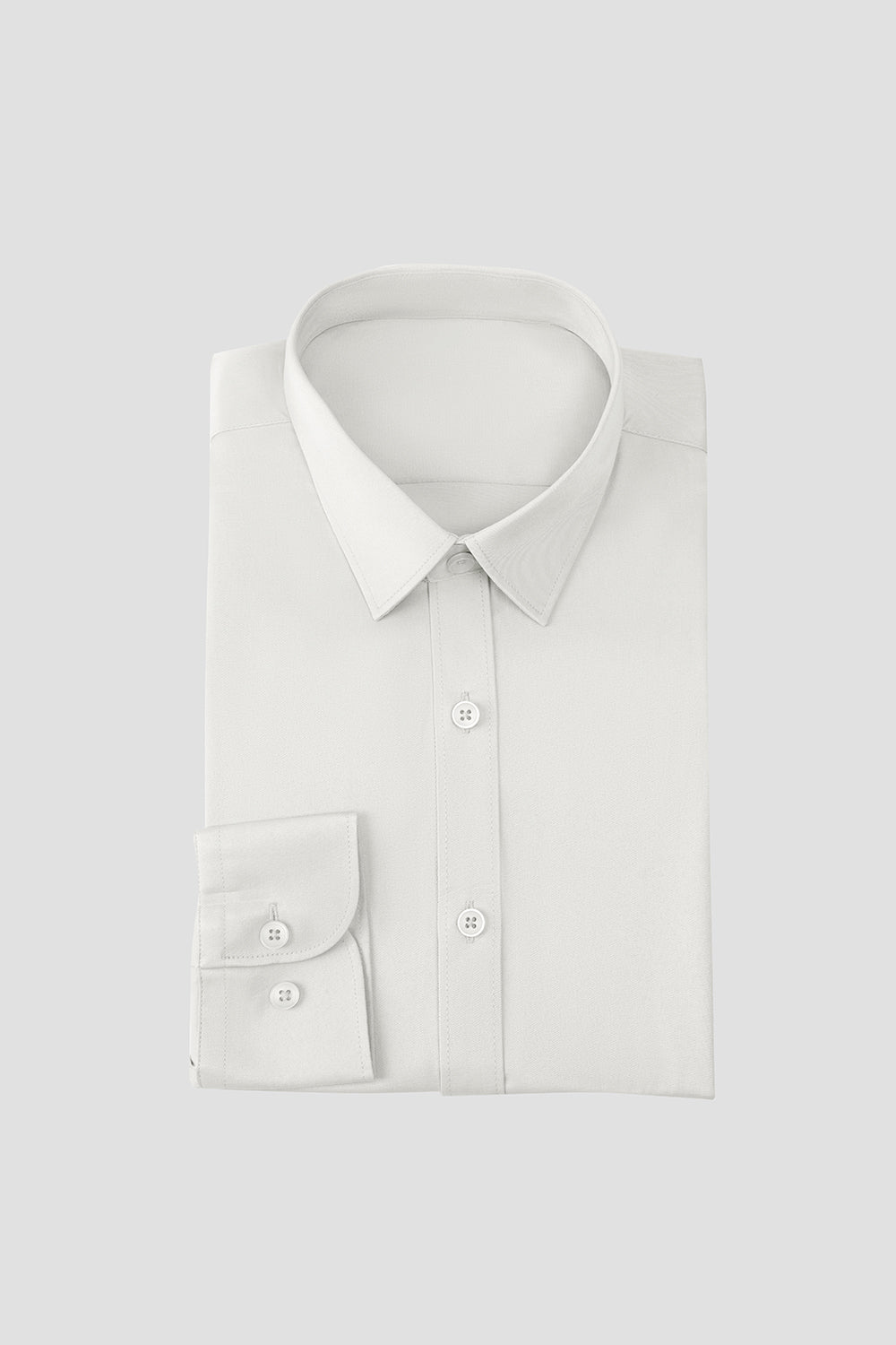 White Men's Long Sleeves Suit Shirt