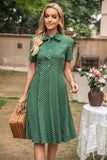 Green Polka Dots Vintage Dress