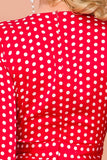 Polka Dots Long Sleeves Evening Dress