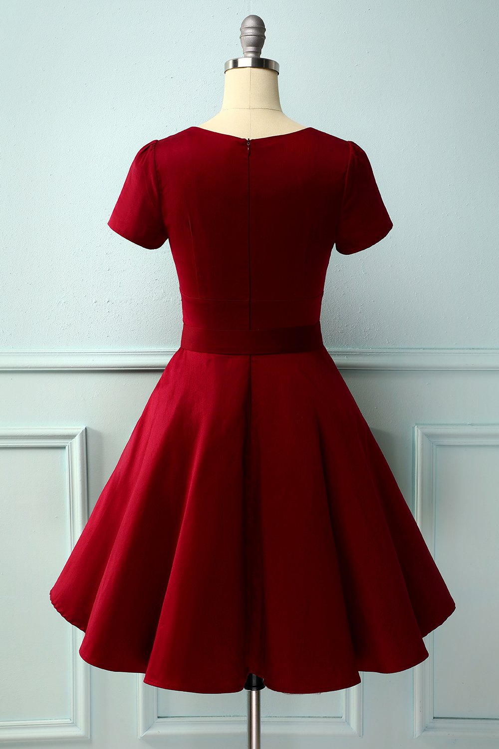 Swing 50s Dress with Short Sleeves(BELT IS NOT INCLUDED)