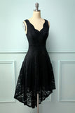 Black V-Neck Lace Dress