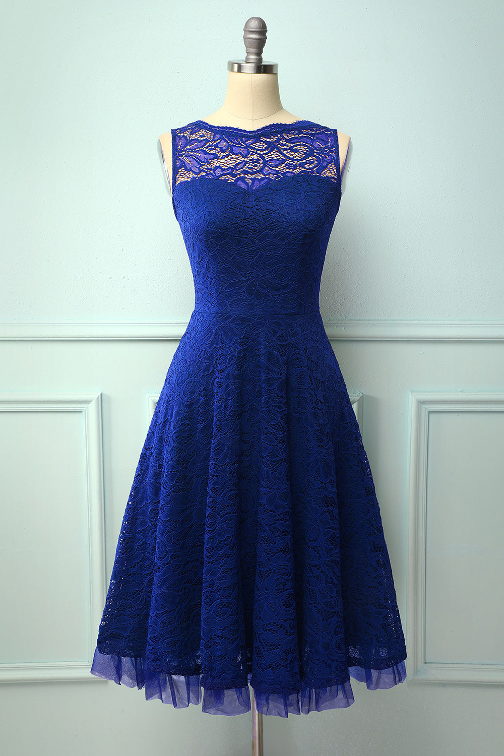 Lace Royal Blue Formal Dress