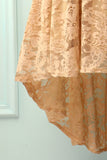 Lace Champagne Asymmetrical Dress