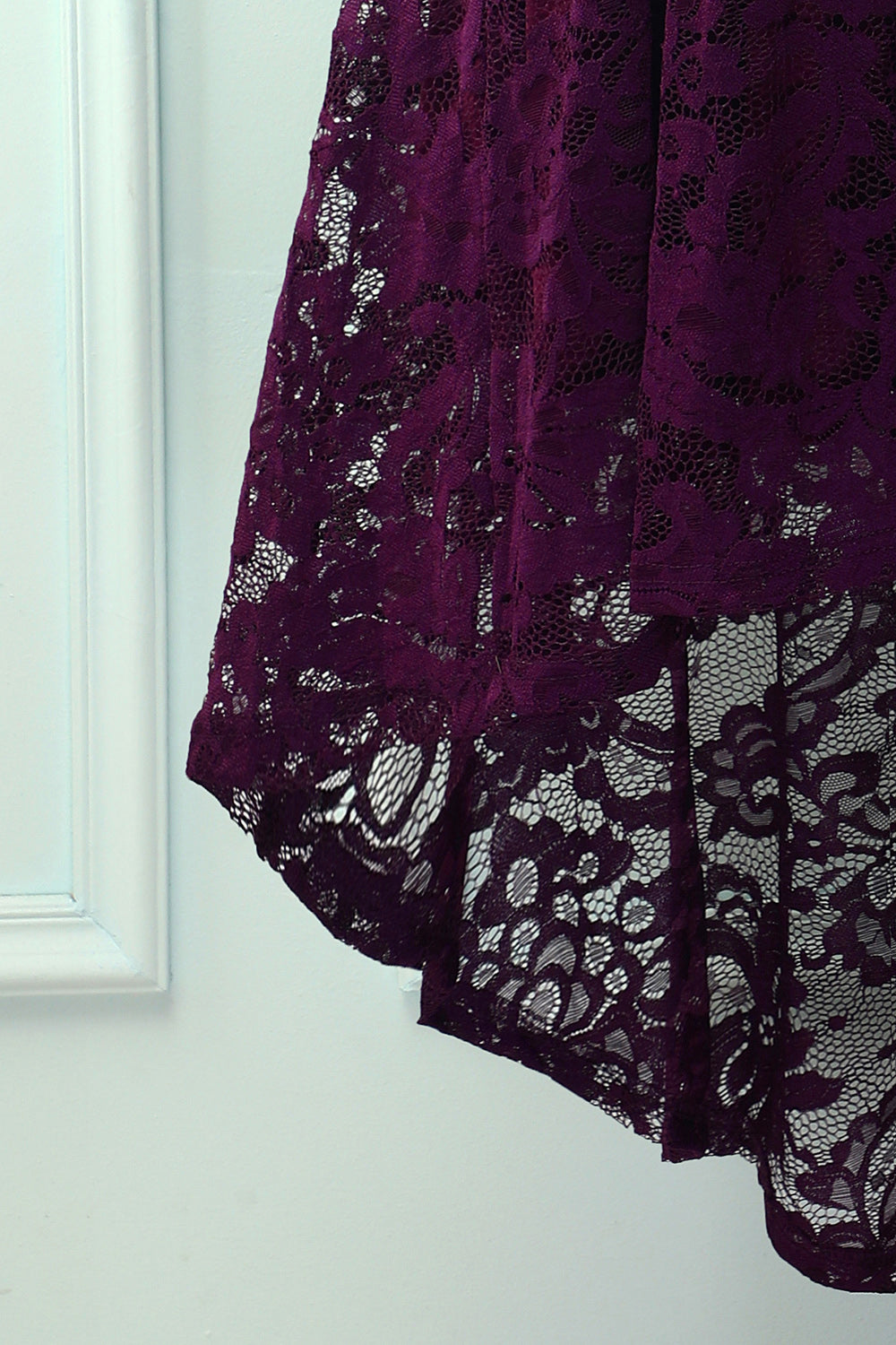 Asymmetrical Grape Lace Dress