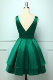 Satin Green Ball Homecoming Dress