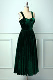 Dark Green Velvet Holiday Party Dress