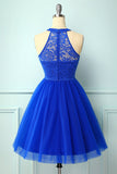 Halter Lace Homecoming Dress